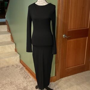 Chic Black Long Sleeve Dress, Sexy! Size S